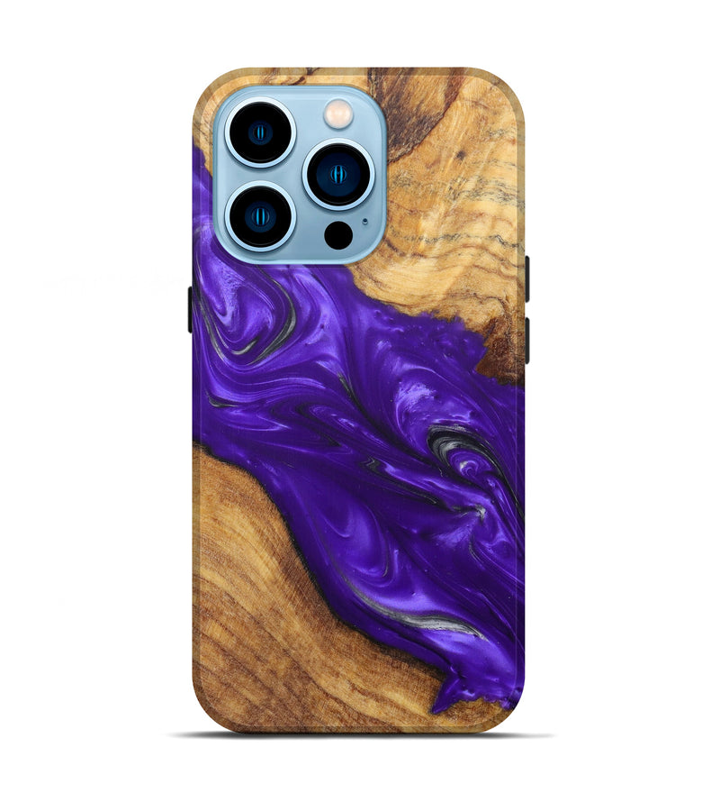 iPhone 14 Pro Wood+Resin Live Edge Phone Case - Barnes (Purple, 597050)