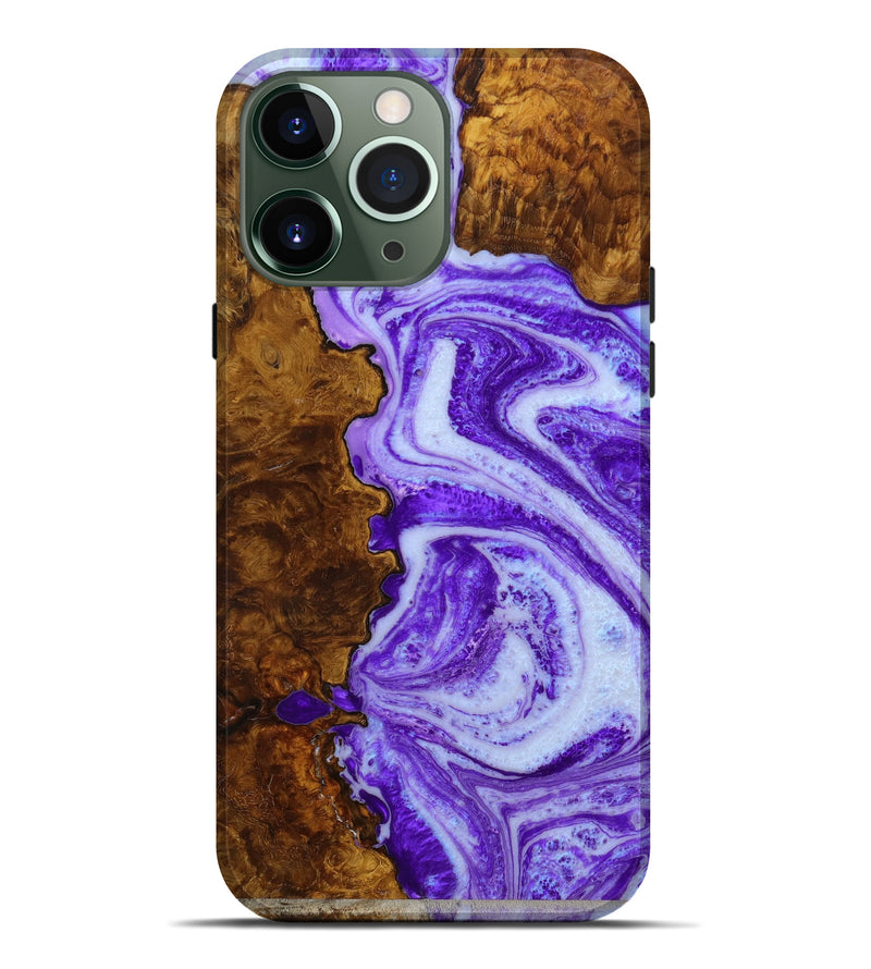 iPhone 13 Pro Max Wood+Resin Live Edge Phone Case - Jarrod (Purple, 640479)