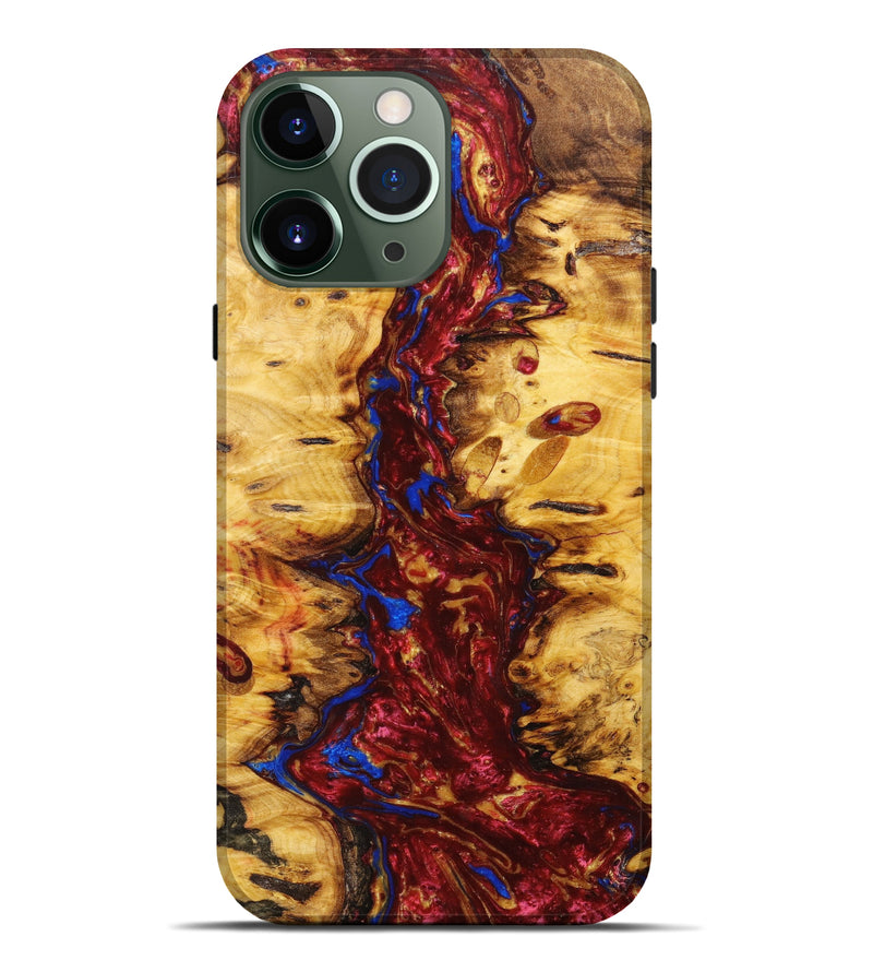 iPhone 13 Pro Max Wood+Resin Live Edge Phone Case - Hera (Red, 633172)