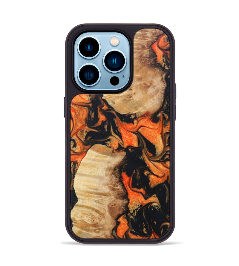 iPhone 14 Pro Wood+Resin Phone Case - Darlene (Lava, 625089)