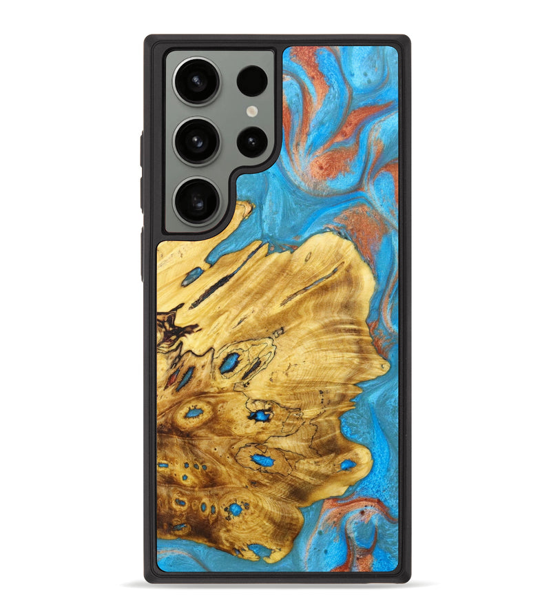 Galaxy S23 Ultra Wood+Resin Phone Case - Charleston (Teal & Gold, 627800)