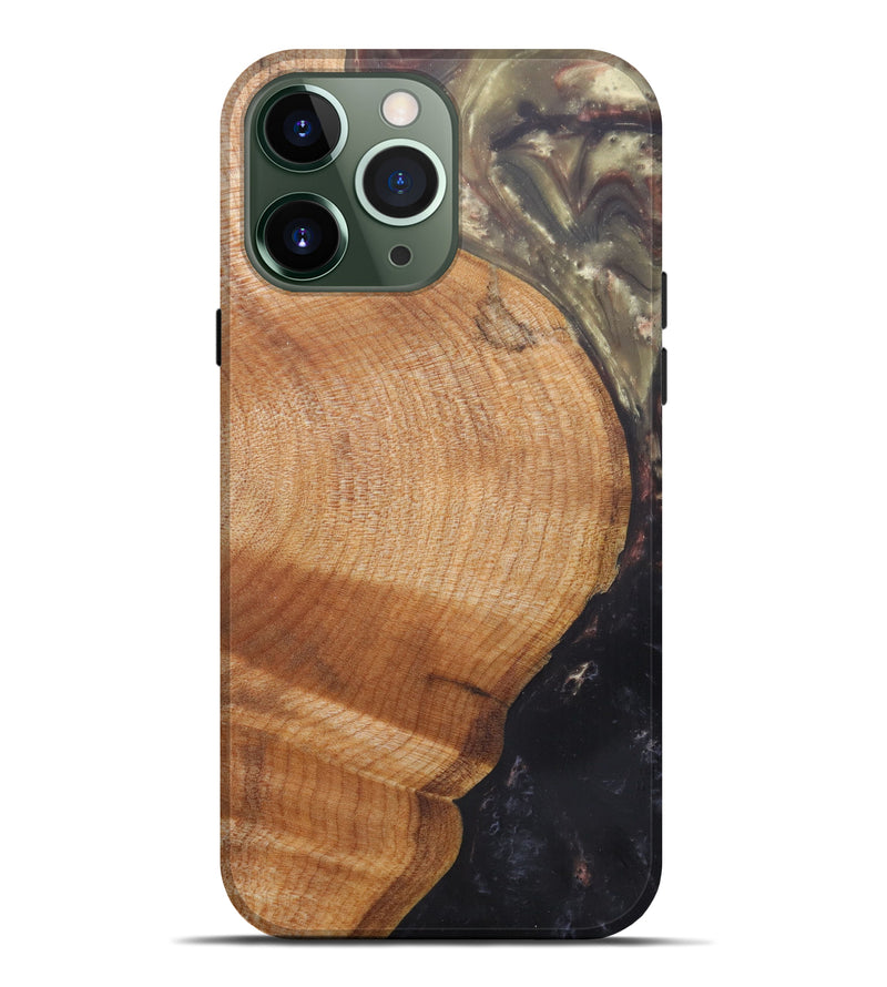 iPhone 13 Pro Max Wood+Resin Live Edge Phone Case - Ivette (Metallic, 600161)