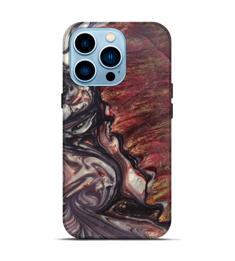 iPhone 14 Pro Wood+Resin Live Edge Phone Case - Arlee (Dark Red, 601252)