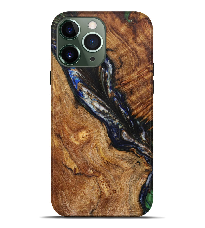 iPhone 13 Pro Max Wood+Resin Live Edge Phone Case - Dusty (Metallic, 610389)