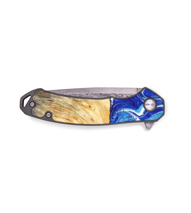 EDC Wood+Resin Pocket Knife - Roxanne (Blue, 637064)