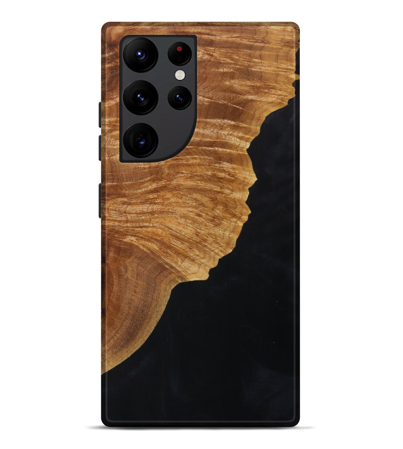 Galaxy S22 Ultra Wood+Resin Live Edge Phone Case - Geneva (Pure Black, 613373)