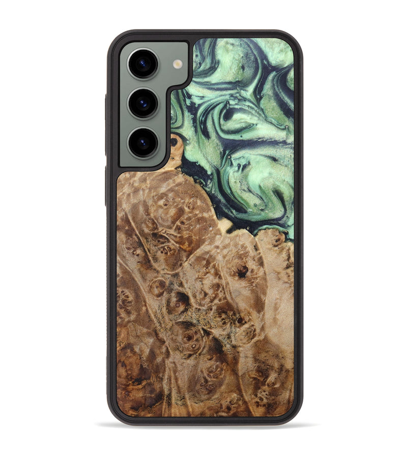 Galaxy S23 Plus Wood+Resin Phone Case - Abby (Green, 624763)