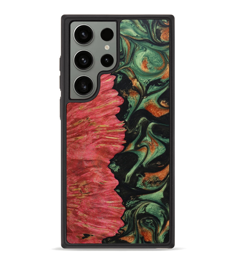 Galaxy S23 Ultra Wood+Resin Phone Case - Addisyn (Green, 641347)