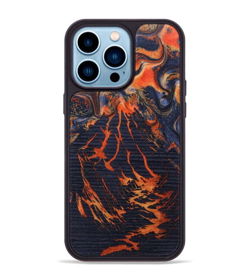 iPhone 14 Pro Max Wood+Resin Phone Case - Dwight (Lava, 627142)