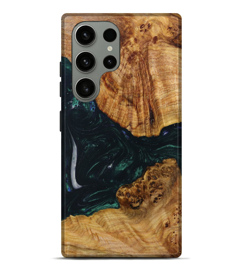Galaxy S23 Ultra Wood+Resin Live Edge Phone Case - Yehuda (Green, 632703)