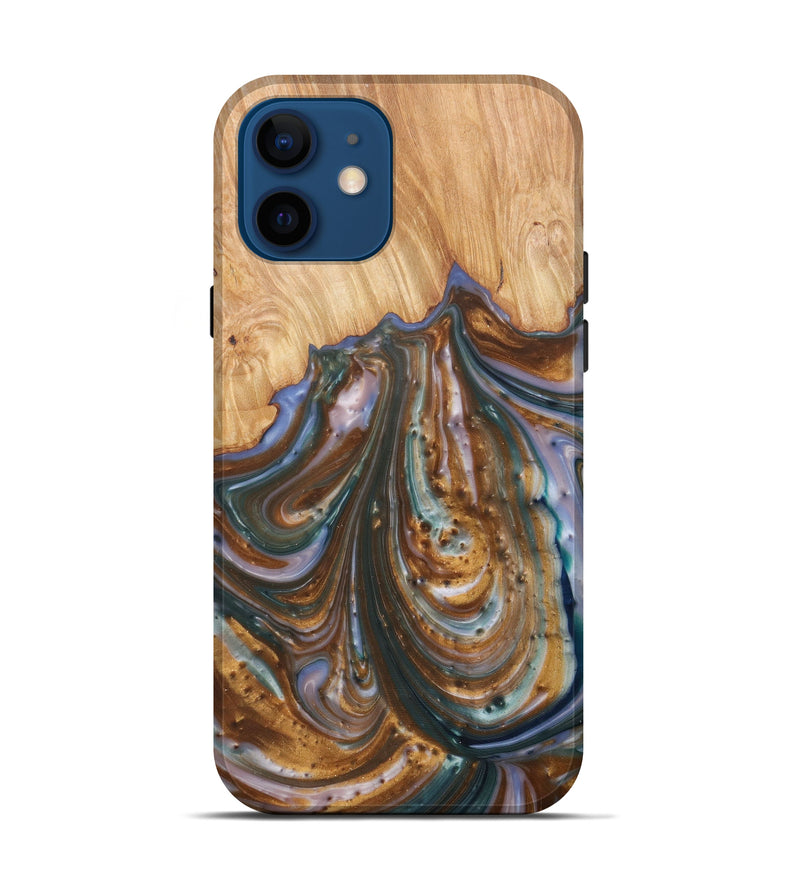 iPhone 12 Wood+Resin Live Edge Phone Case - Vonni (Metallic, 576738)