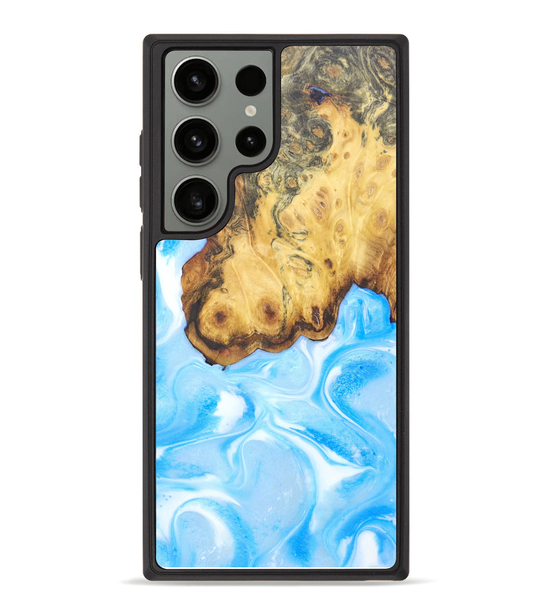 Galaxy S23 Ultra Wood+Resin Phone Case - Janette (Blue, 624700)