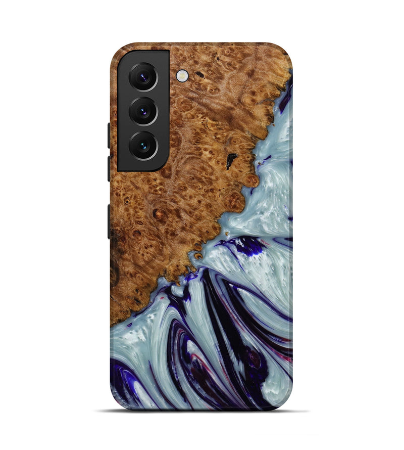 Galaxy S22 Wood+Resin Live Edge Phone Case - Elizabeth (Light Blue, 610597)