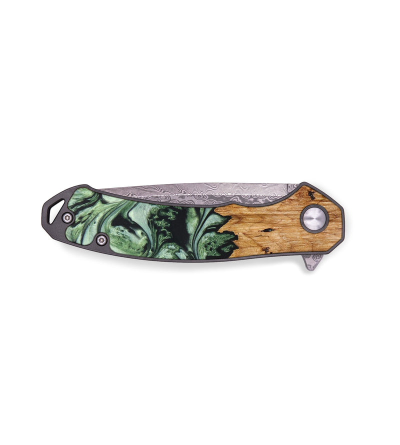 EDC Wood+Resin Pocket Knife - Vivian (Green, 640346)