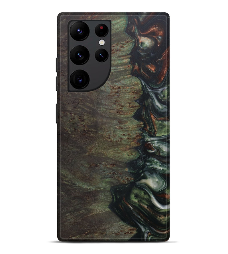 Galaxy S22 Ultra Wood+Resin Live Edge Phone Case - Hortense (Dark Green, 594189)