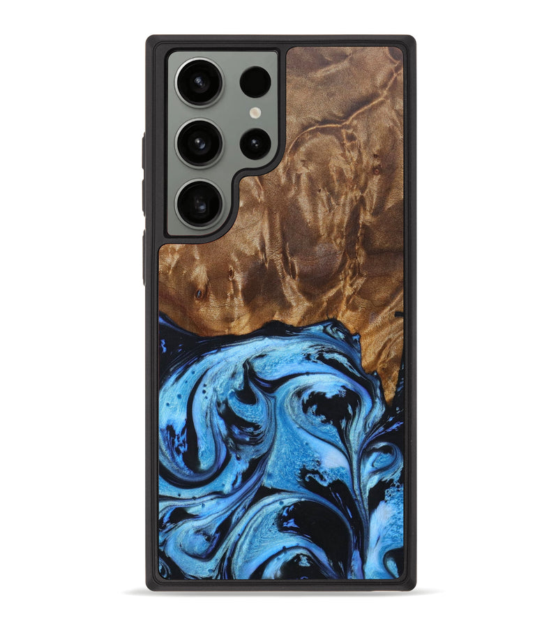 Galaxy S23 Ultra Wood+Resin Phone Case - Zayn (Blue, 636672)