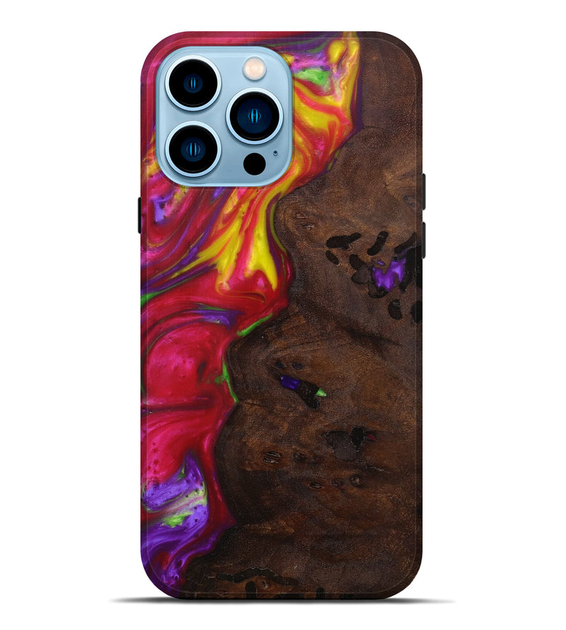 iPhone 14 Pro Max Wood+Resin Live Edge Phone Case - Kartier (Purple, 613911)
