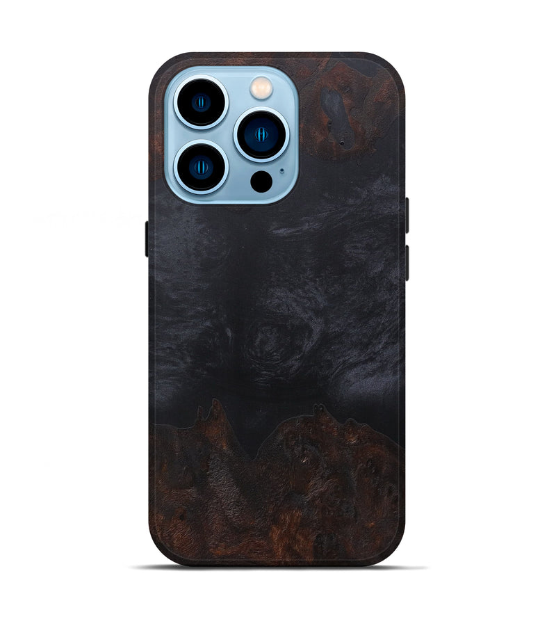 iPhone 14 Pro Wood+Resin Live Edge Phone Case - Huong (Pure Black, 591428)