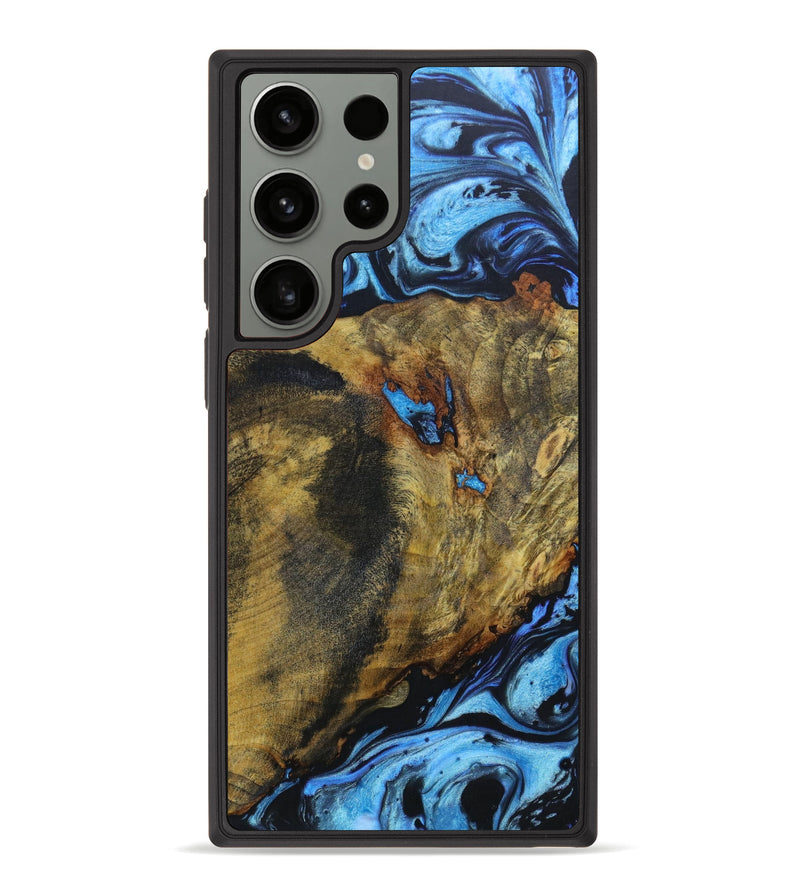 Galaxy S23 Ultra Wood+Resin Phone Case - Hannah (Blue, 636715)