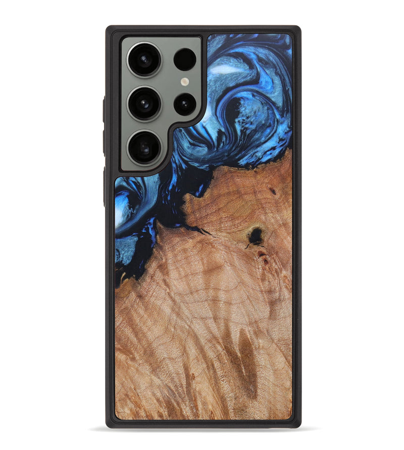 Galaxy S23 Ultra Wood+Resin Phone Case - Dianna (Blue, 630711)