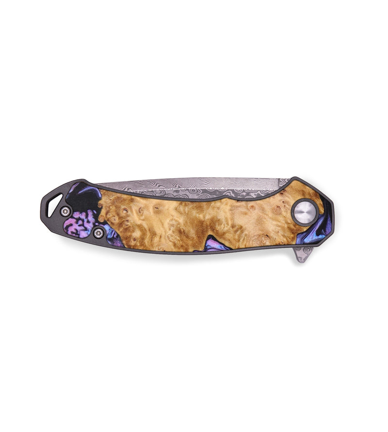 EDC Wood+Resin Pocket Knife - Caitlyn (Purple, 636449)