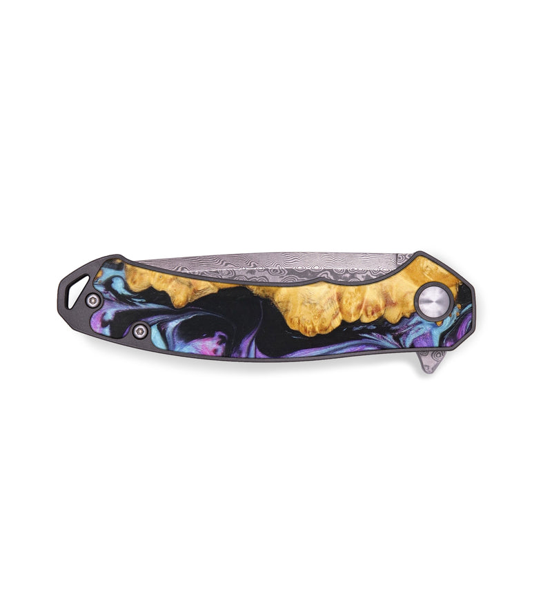 EDC Wood+Resin Pocket Knife - Alec (Purple, 637090)