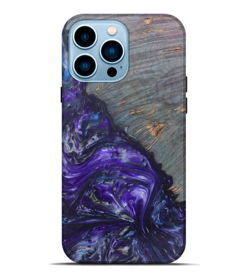 iPhone 14 Pro Max Wood+Resin Live Edge Phone Case - Georgetta (Purple, 590645)