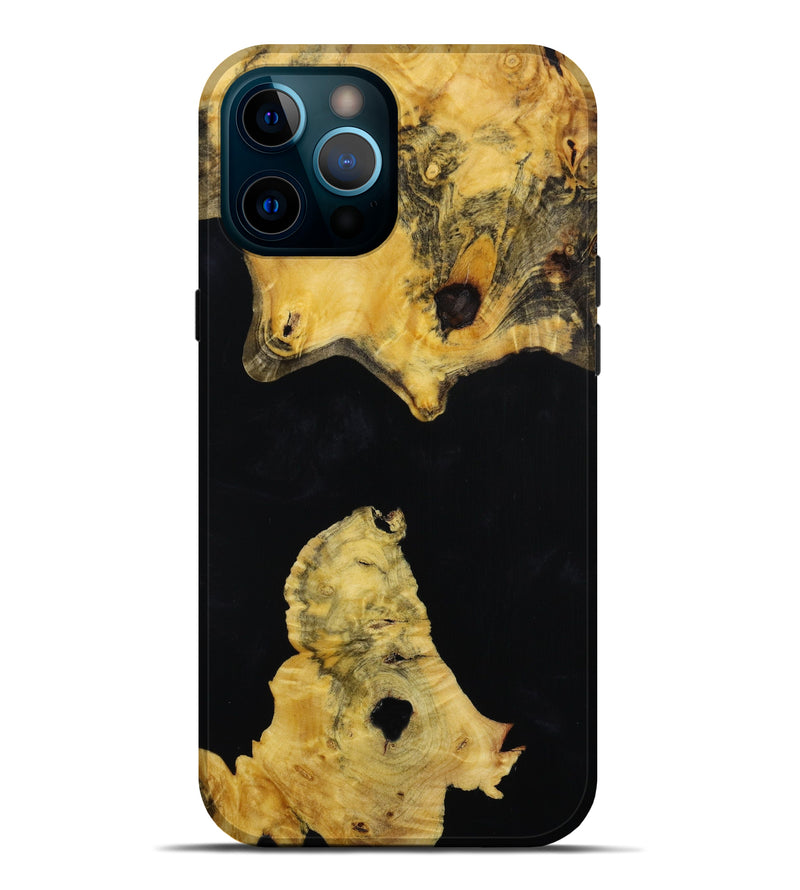 iPhone 12 Pro Max Wood+Resin Live Edge Phone Case - Jeffery (Black & White, 643183)
