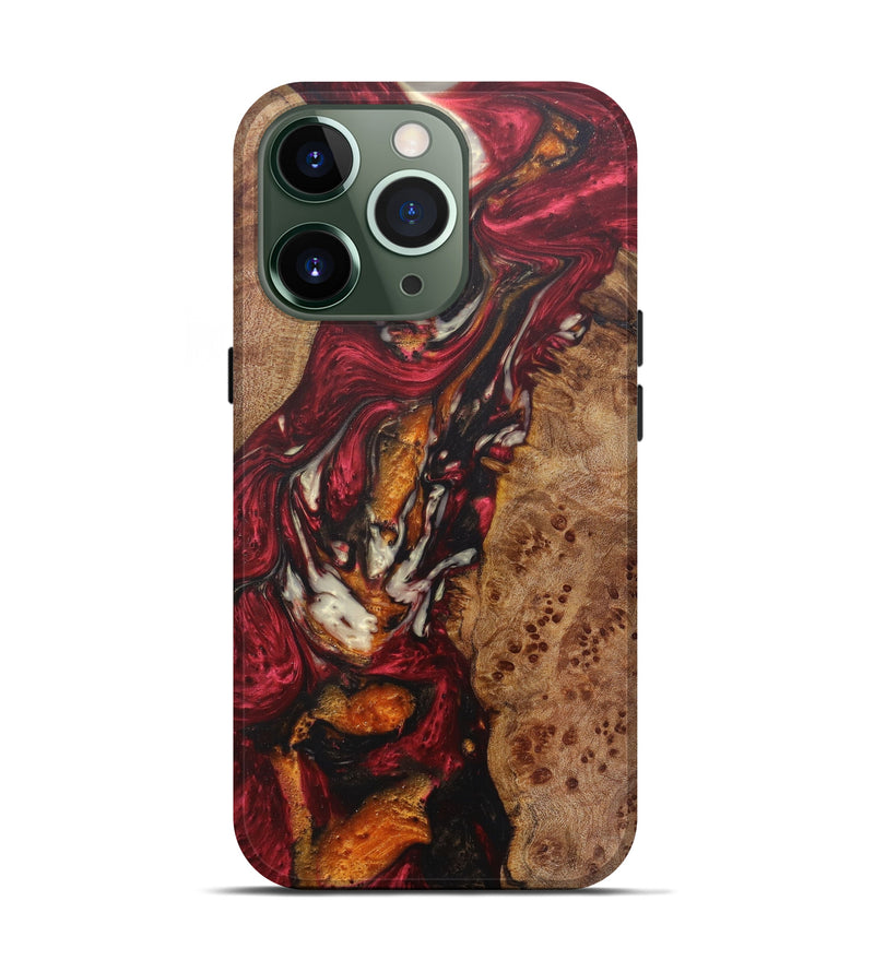 iPhone 13 Pro Wood+Resin Live Edge Phone Case - Douglas (Dark Red, 600122)