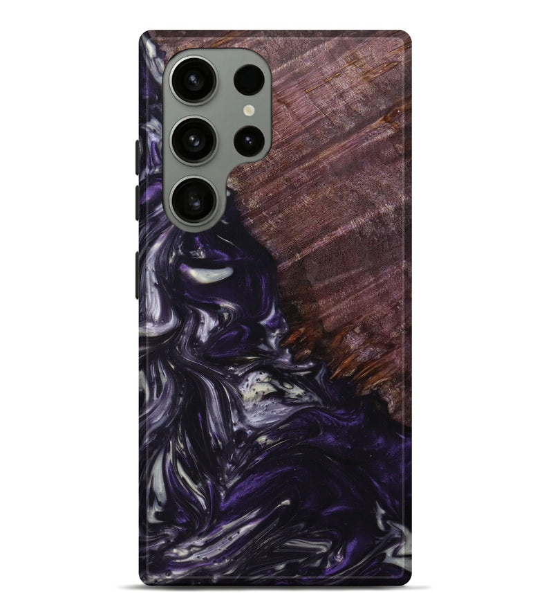 Galaxy S23 Ultra Wood+Resin Live Edge Phone Case - Elina (Purple, 632693)