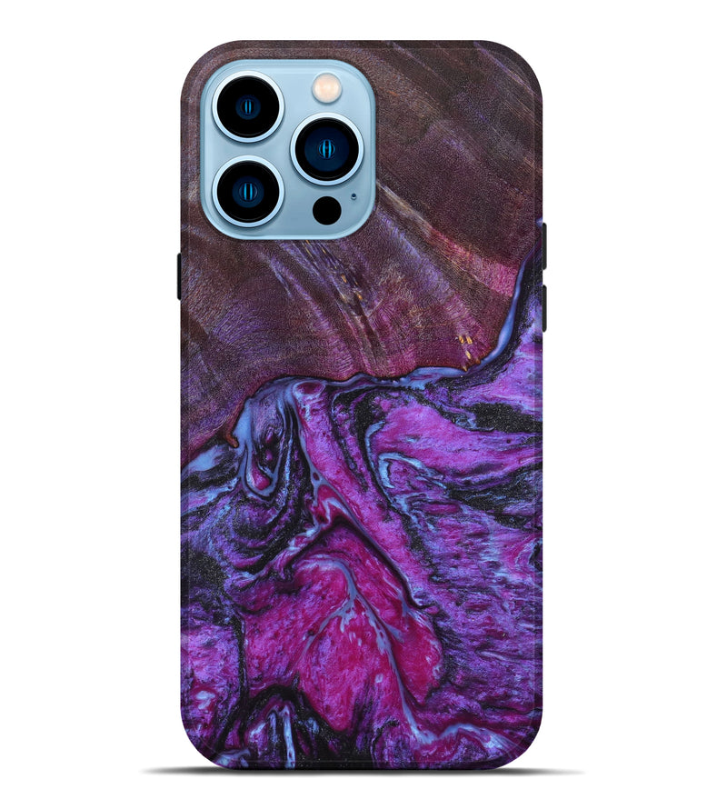 iPhone 14 Pro Max Wood+Resin Live Edge Phone Case - Kathryn (Purple, 630457)