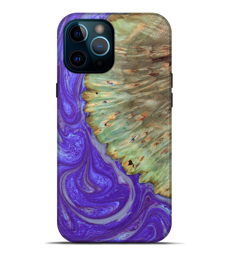 iPhone 12 Pro Max Wood+Resin Live Edge Phone Case - Gunner (Purple, 635119)