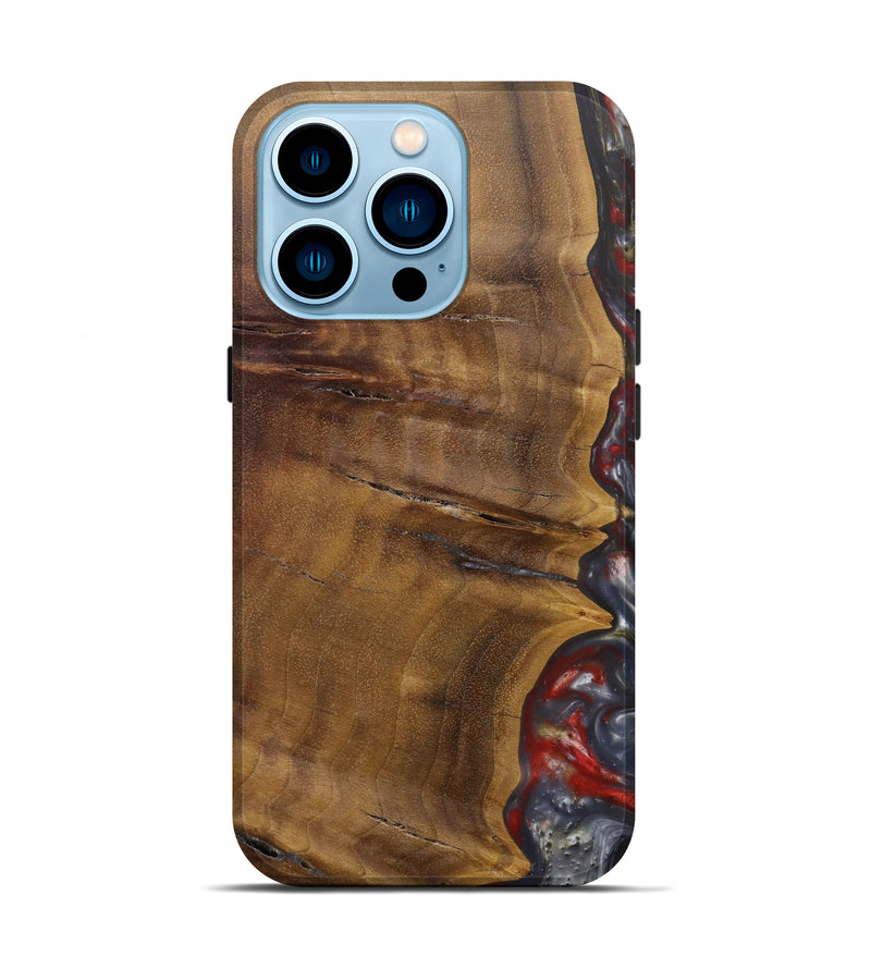 iPhone 14 Pro Wood+Resin Live Edge Phone Case - Rosabelle (Metallic, 596316)