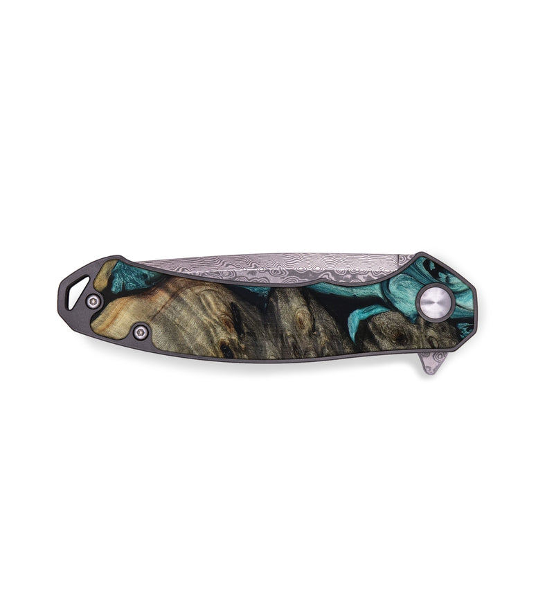 EDC Wood+Resin Pocket Knife - Jermaine (Green, 648378)