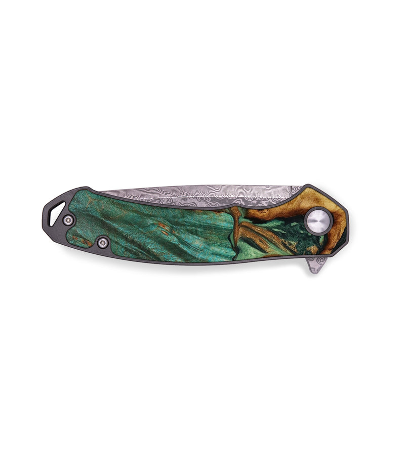 EDC Wood+Resin Pocket Knife - Tanner (Green, 644130)