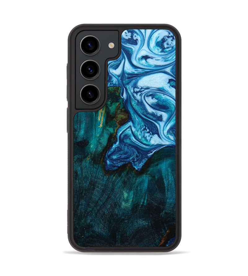 Galaxy S23 Wood+Resin Phone Case - Shaniqua (Blue, 647735)