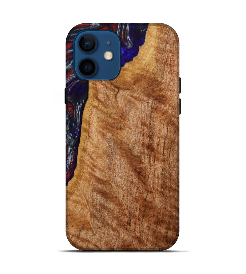 iPhone 12 Wood+Resin Live Edge Phone Case - Brendon (Red, 645092)