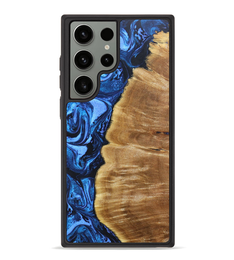 Galaxy S23 Ultra Wood+Resin Phone Case - Nicole (Blue, 637018)