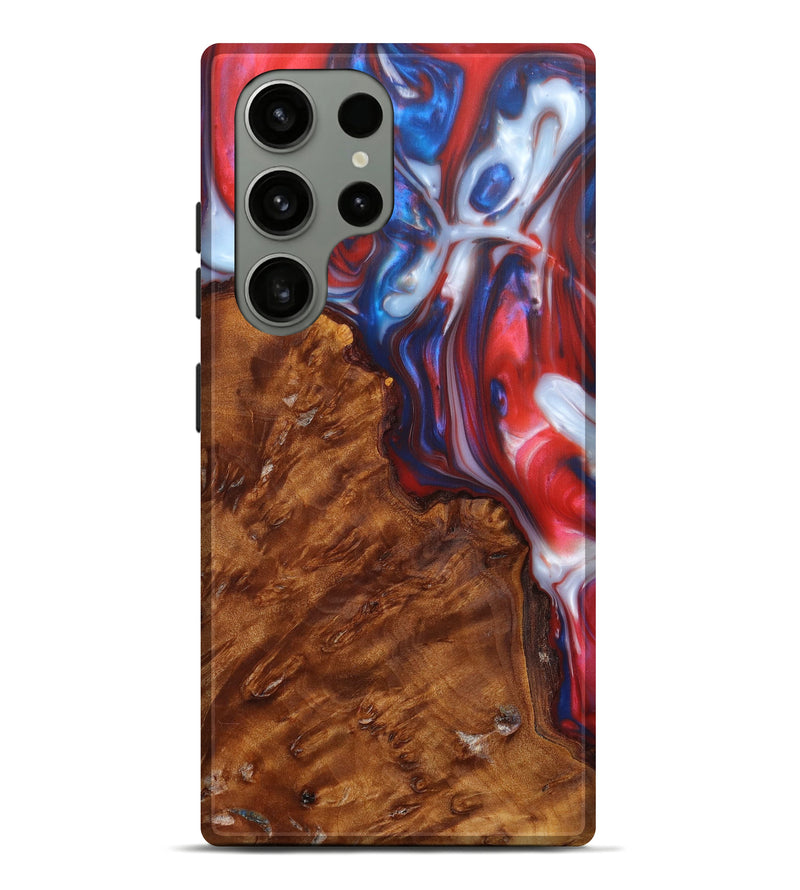 Galaxy S23 Ultra Wood+Resin Live Edge Phone Case - Presley (Red, 641050)