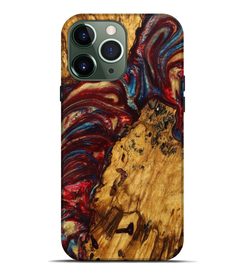iPhone 13 Pro Max Wood+Resin Live Edge Phone Case - Camron (Red, 635670)
