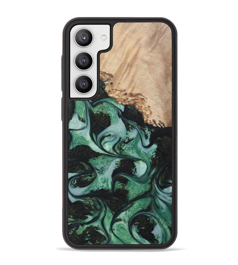 Galaxy S23 Plus Wood+Resin Phone Case - Kirstie (Green, 621340)