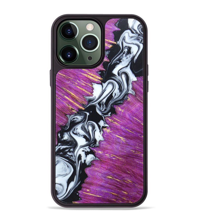 iPhone 13 Pro Max Wood+Resin Phone Case - Kehlani (Black & White, 638425)