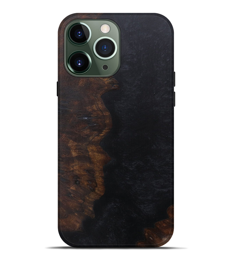 iPhone 13 Pro Max Wood+Resin Live Edge Phone Case - Eimile (Pure Black, 591457)