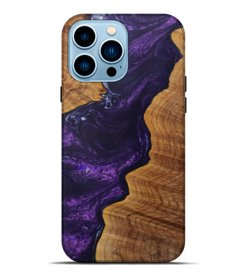 iPhone 14 Pro Max Wood+Resin Live Edge Phone Case - Sheilah (Purple, 584063)