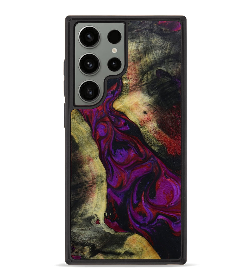 Galaxy S23 Ultra Wood+Resin Phone Case - Nehemiah (Red, 648076)