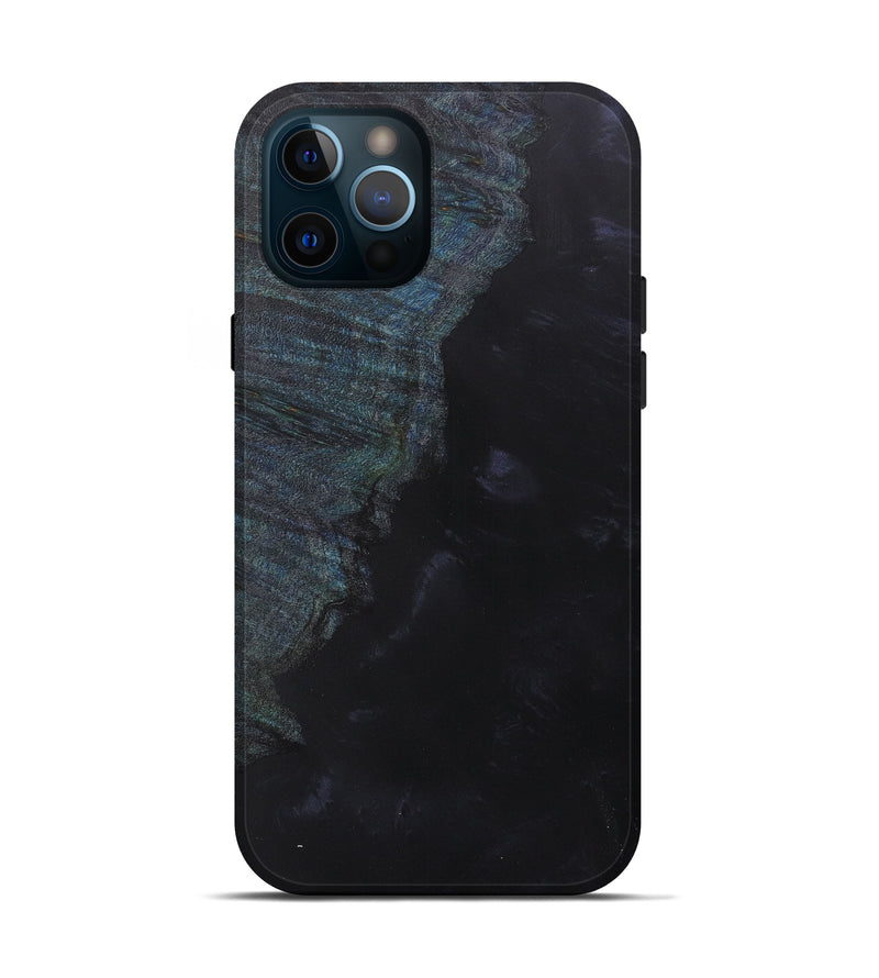 iPhone 12 Pro Wood+Resin Live Edge Phone Case - Alb (Pure Black, 607226)