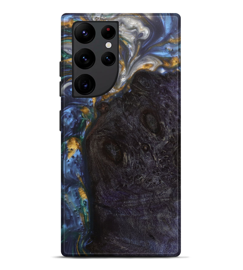 Galaxy S22 Ultra Wood+Resin Live Edge Phone Case - Laura (Dark Blue, 600177)