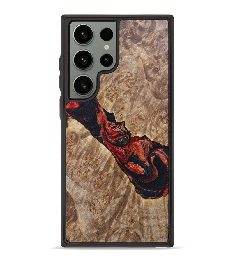 Galaxy S23 Ultra Wood+Resin Phone Case - Willow (Red, 629236)