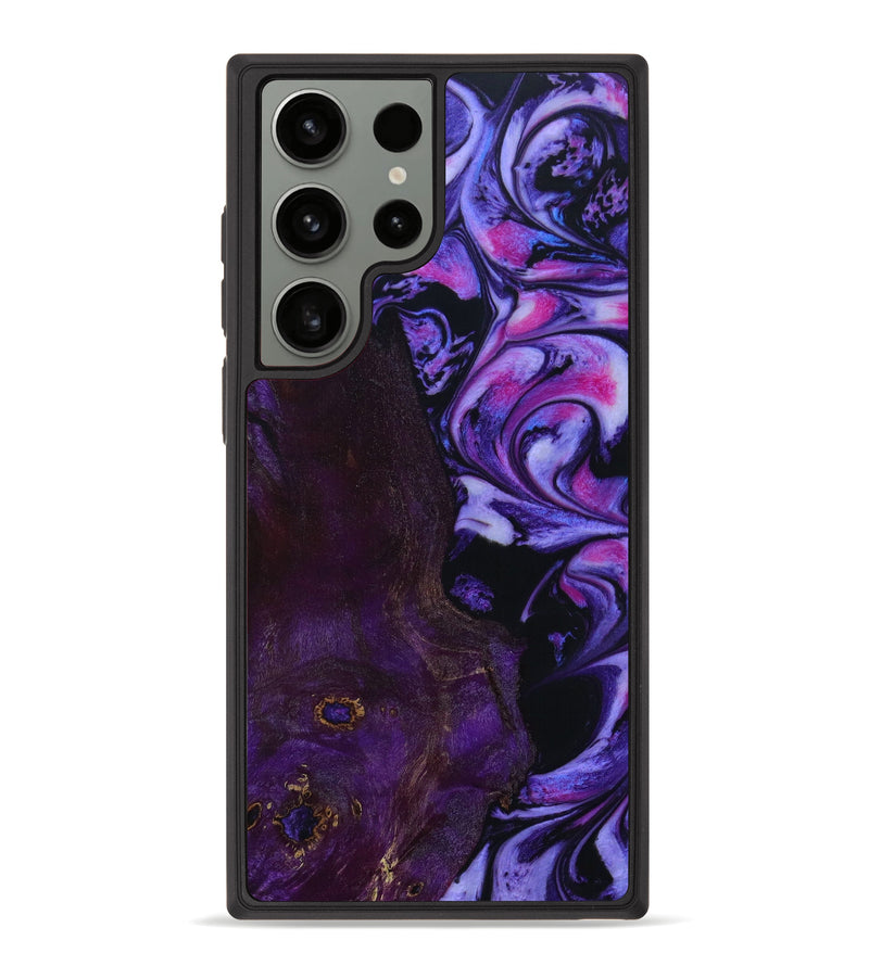 Galaxy S23 Ultra Wood+Resin Phone Case - Holly (Purple, 646253)
