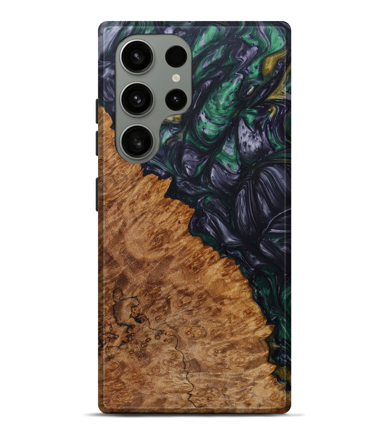 Galaxy S23 Ultra Wood+Resin Live Edge Phone Case - Amarion (Green, 622881)